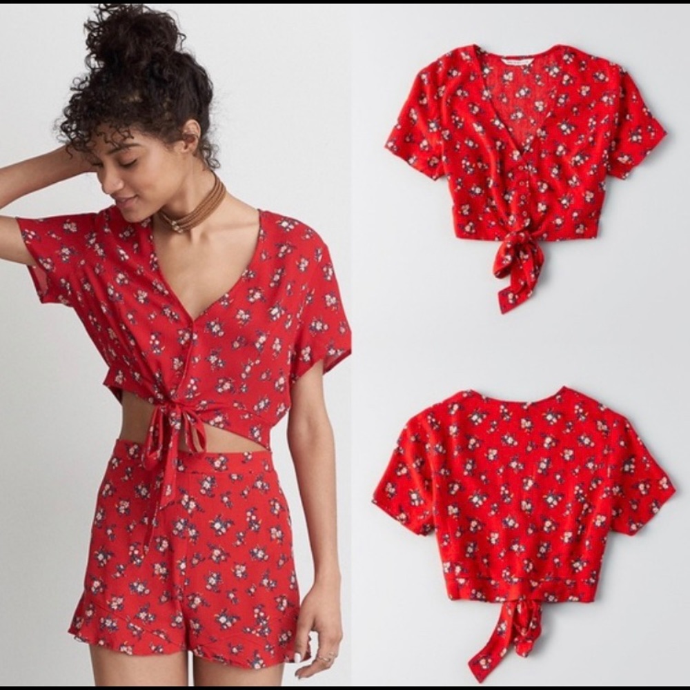 American Eagle Tie Crop Top